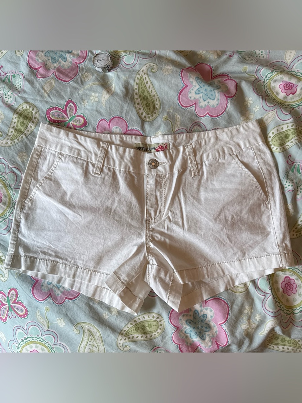 Paris Blues White Cotton Jean Shorts